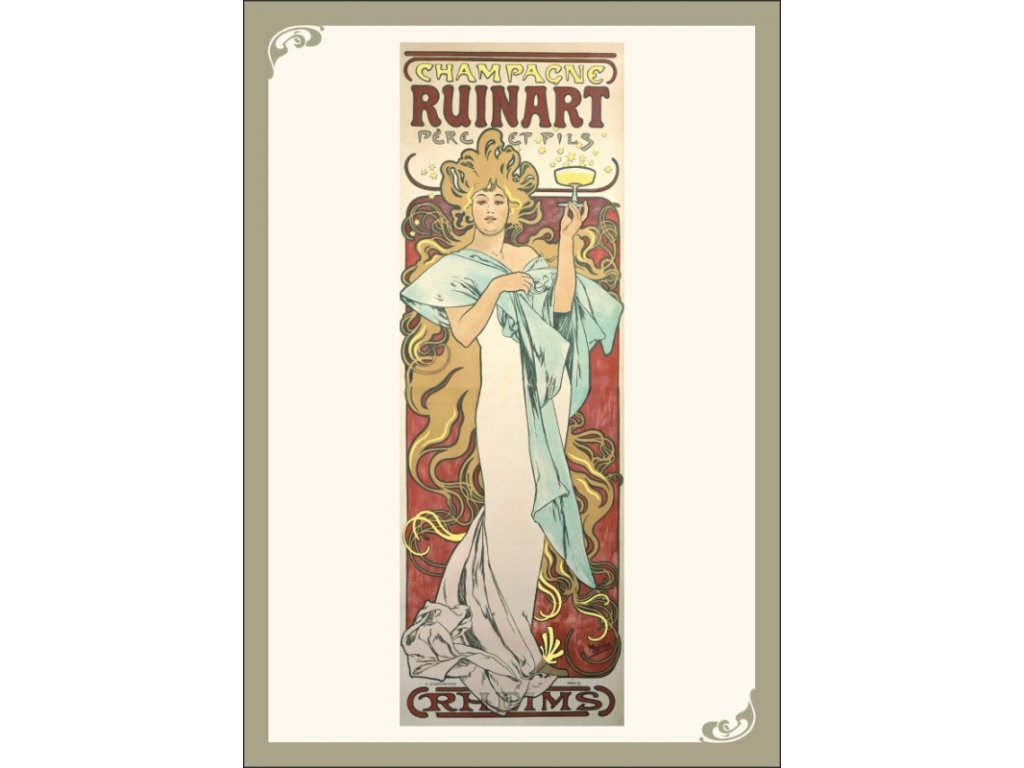 13337 3 pohlednice alfons mucha champagne ruinart